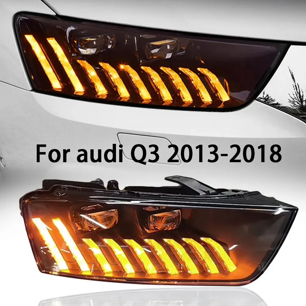 

Автомобильные светодиодные передние фары для Audi Q3 2013-2018, аксессуары Q3, ксеноновые обновленные светодиодные фары в сборе Plug and Play