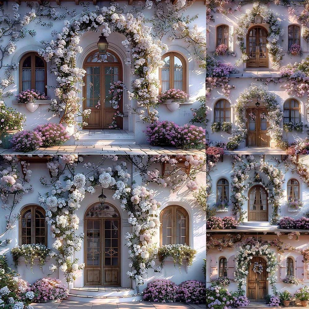 Mocsicka primavera fundo parede arco porta decoração casamento noiva mostrar pano de fundo photobooth menina aniversário arte retrato estúdio banner