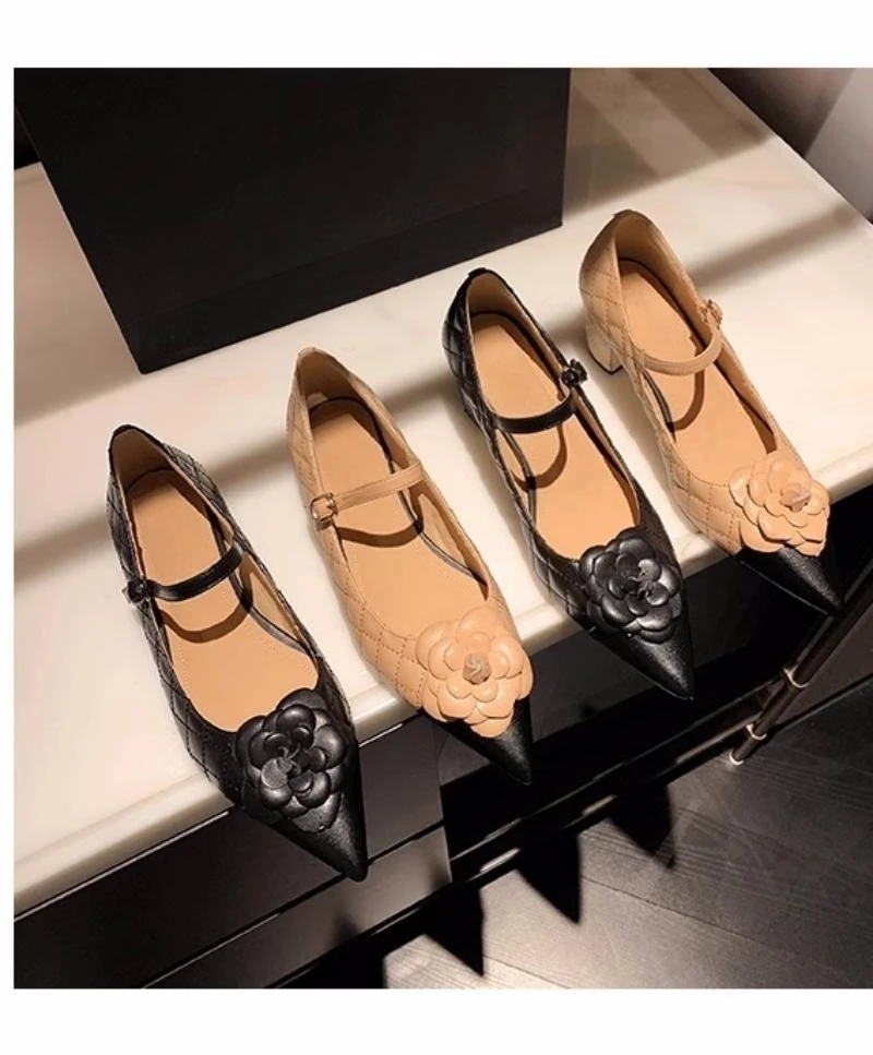 All Season Chic Women's High Quality Genuine Leather Pointed Toe 2.5cm/5.5cm High-heeld Shoes BY864