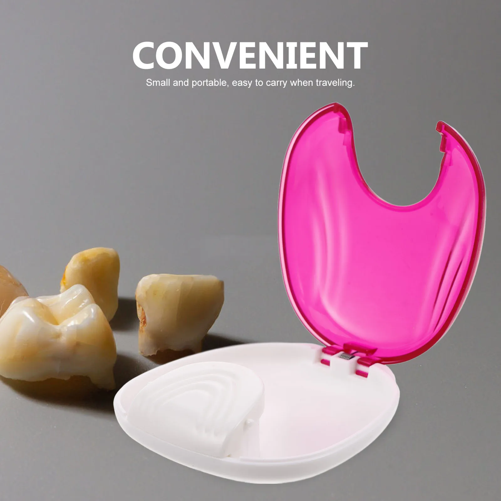 

Travel Retainer Case Tooth Container Plastic Appliance Press Design Shell Shape Transparent Multi Functional Braces Container