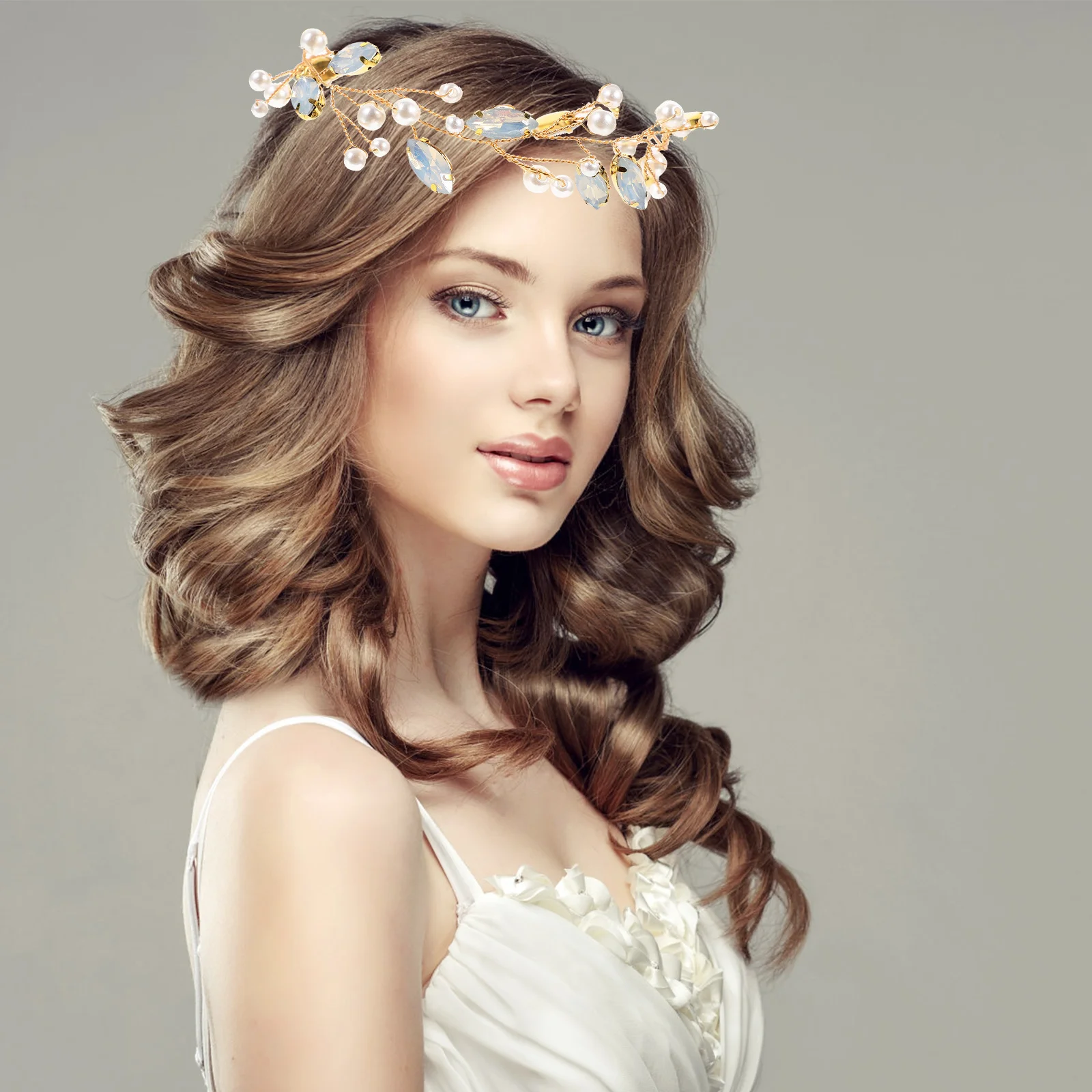 

1pcs Elastic Lightweight Women Headband Wedding Bridal Hair Band Artificial Pearl Decoration For Formal Parties Homecoming Prom