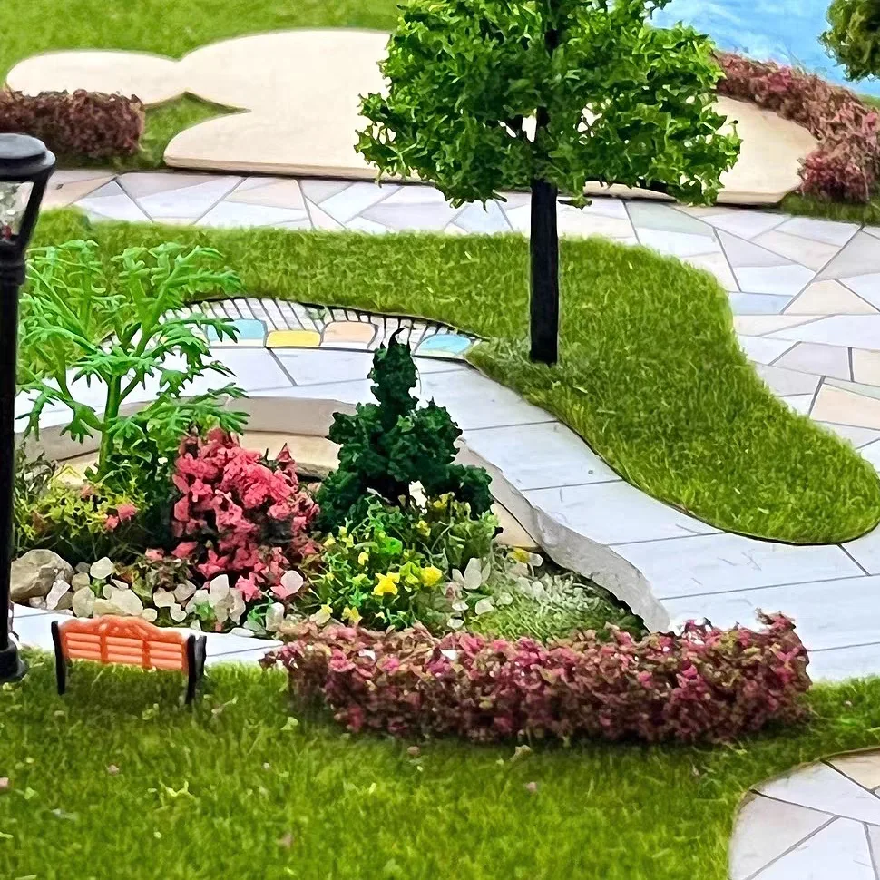 4PCS Miniatur Schwamm Streifen Modell Hecke für Eisenbahn Zug Layout/Sandtisch Landschaft/DIY Modellbau/Diorama/Garten Dekoration