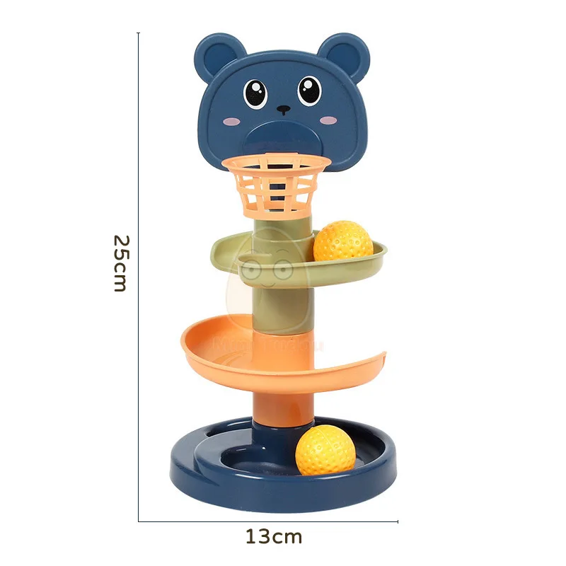 아기 장난감 롤링 볼 파일 타워 손가락 기술 훈련 회전 스태킹 트랙 유아를위한 조기 교육 장난감 13 24 개월