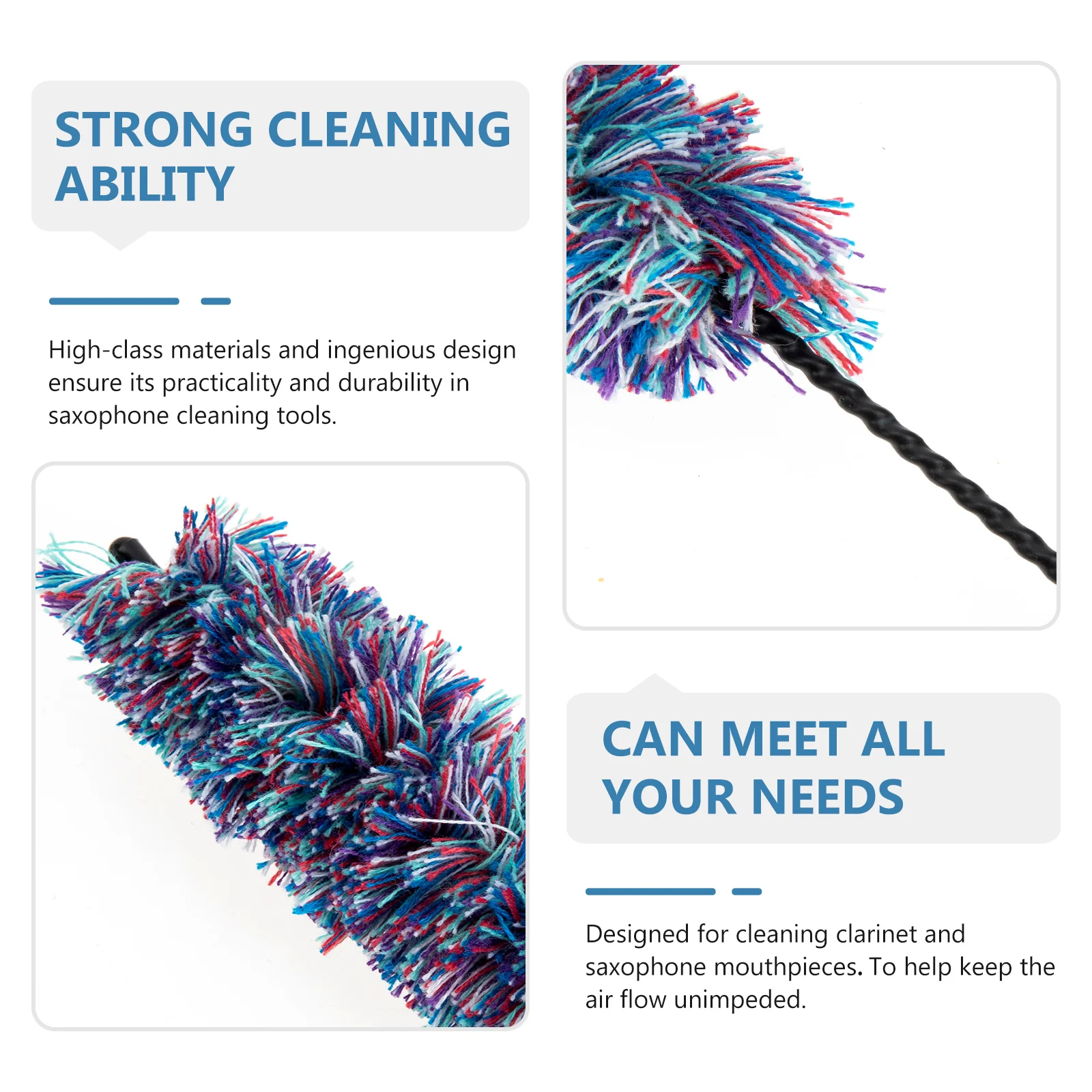 

Detergent Sax Cleaning Brush Tools Cleaner Saver Pad Polyester Saxophone Cleaners