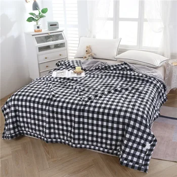 Plaid Soft Quilt Summer Cooling Quilt, Air Conditioning Quilt Breathable, Skin-friendly Modern Style, Perfect for Bedroom Plaid Soft Quilt Summer Cooling Quilt, Air Conditioning Quilt Breathable, Skin-friendly Modern Style, Perfect for Bedroom