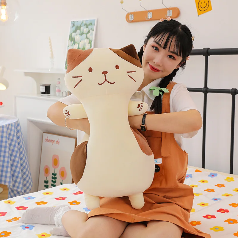 Hot Sell 1m Huge Cute Cookie Cat Plush Toys Pillow Throw Home Decor Children Birthday Gift Sleeping Accompany Anime Animals Doll