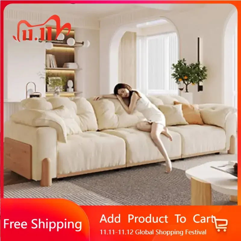 مسند ذراع ما بعد الحداثة أرائك غرفة المعيشة بيج كبير الحجم صالات فاخرة أرائك غرفة المعيشة صالون غرفة نوم Sillon Cama أثاث عصري #1