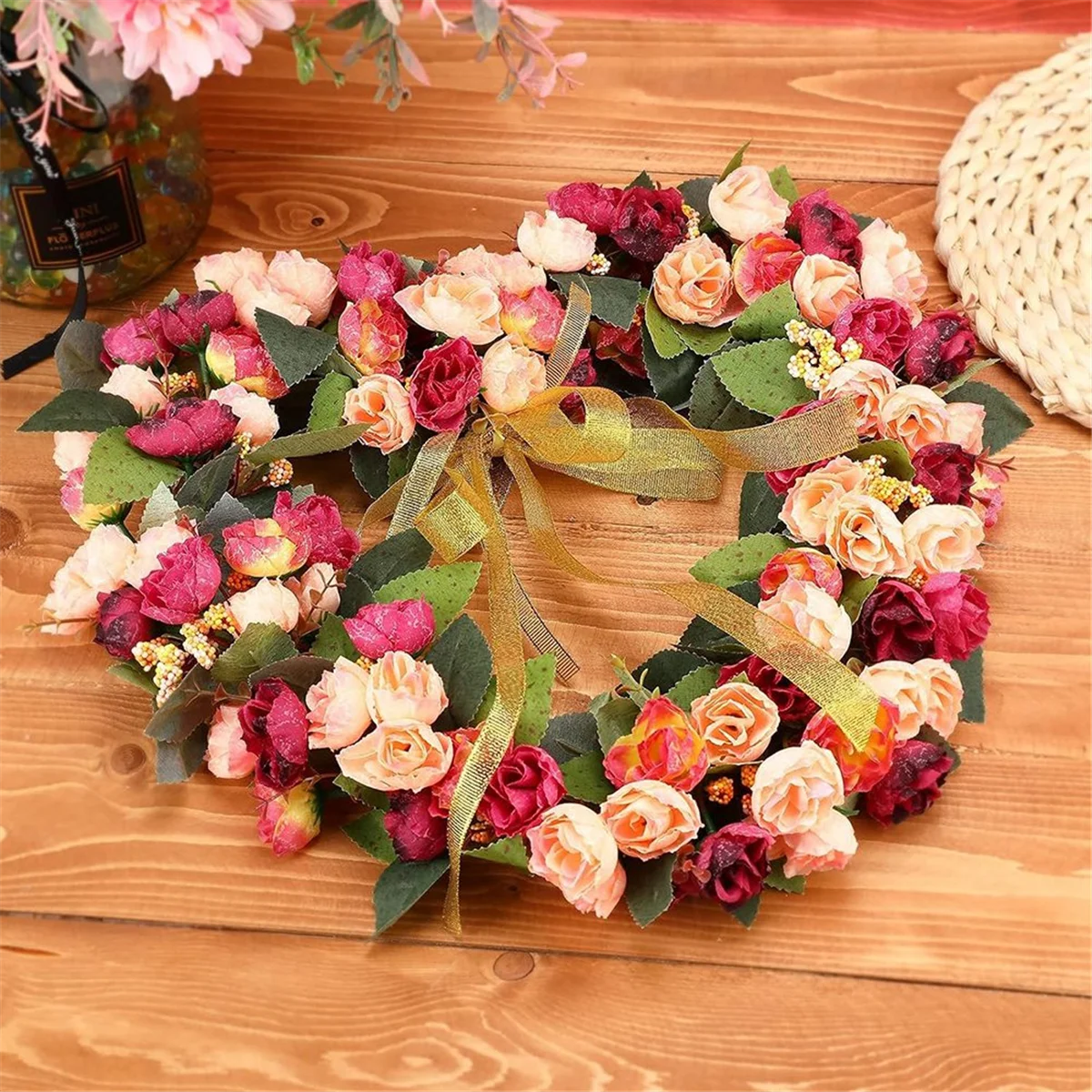 

A96Q-8 Pcs Christmas Wire Wreath Frames 12 Inch Pentagram Shaped Green Wreath Wreath Ring for Home Arts Craft DIY Decor