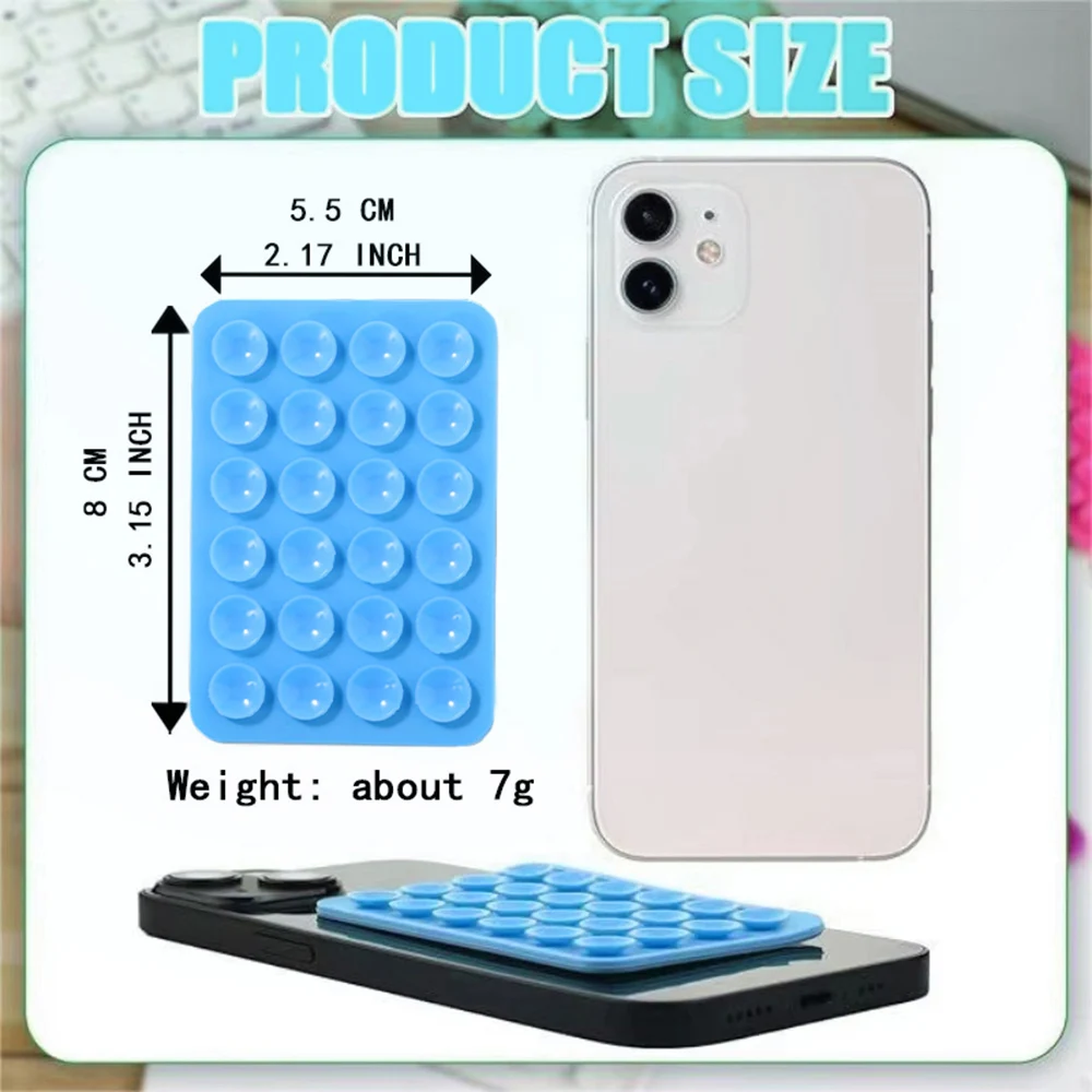 

Anti-slip Multicolor Silicone Suction Cup Phone Holder Mat Wall Stand Back Sticker for Glass Tile Car Mount Smartphone