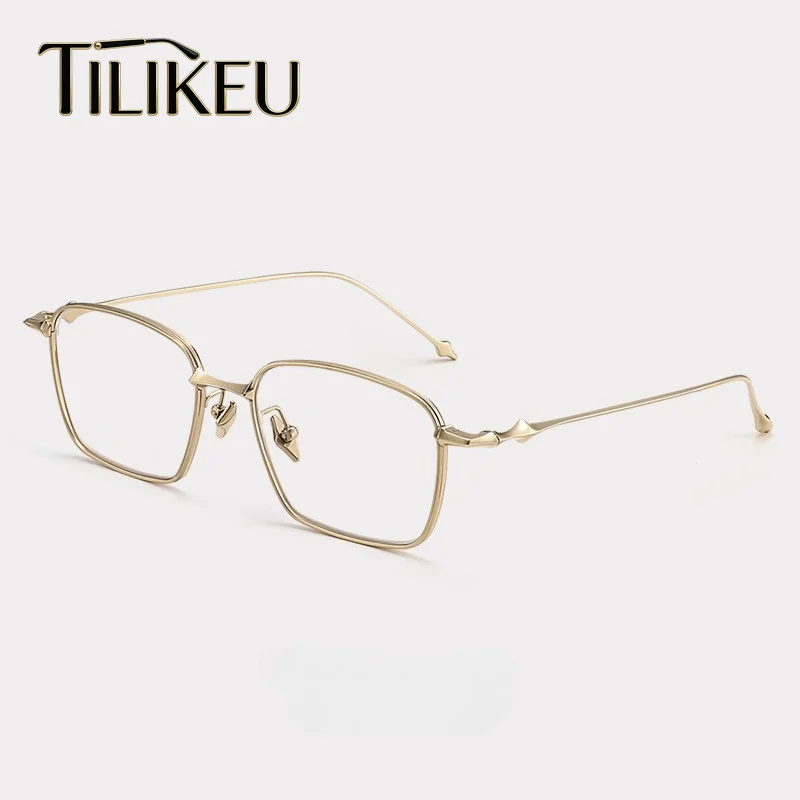 

New Fashion Korean Pure Titanium Optical Glasses Frame Men's Retro Square Prescription Glasses Frame Women's Luxury Eyewear 702