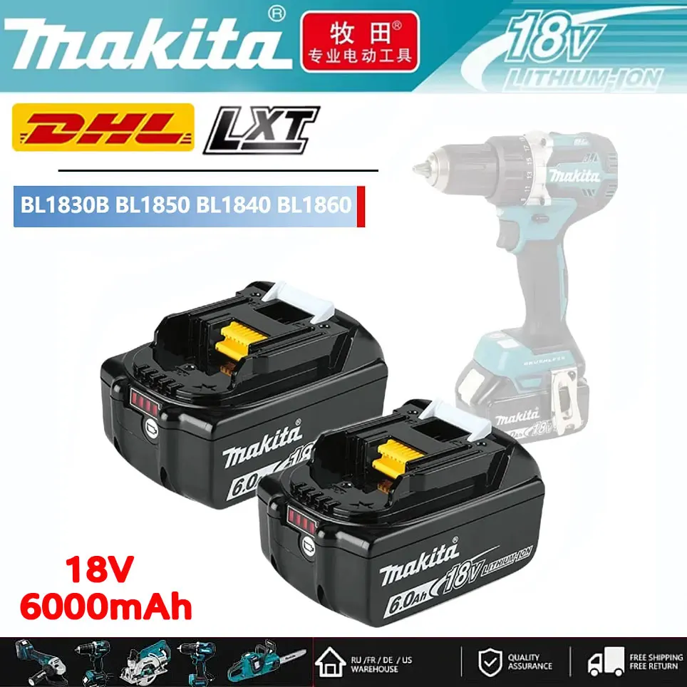 

New Makita 18V 5.0/6.0/9.0Ah Rechargeable Lithium Battery with LED Indicator High Capacity for Makita Cordles Power Tool Battery