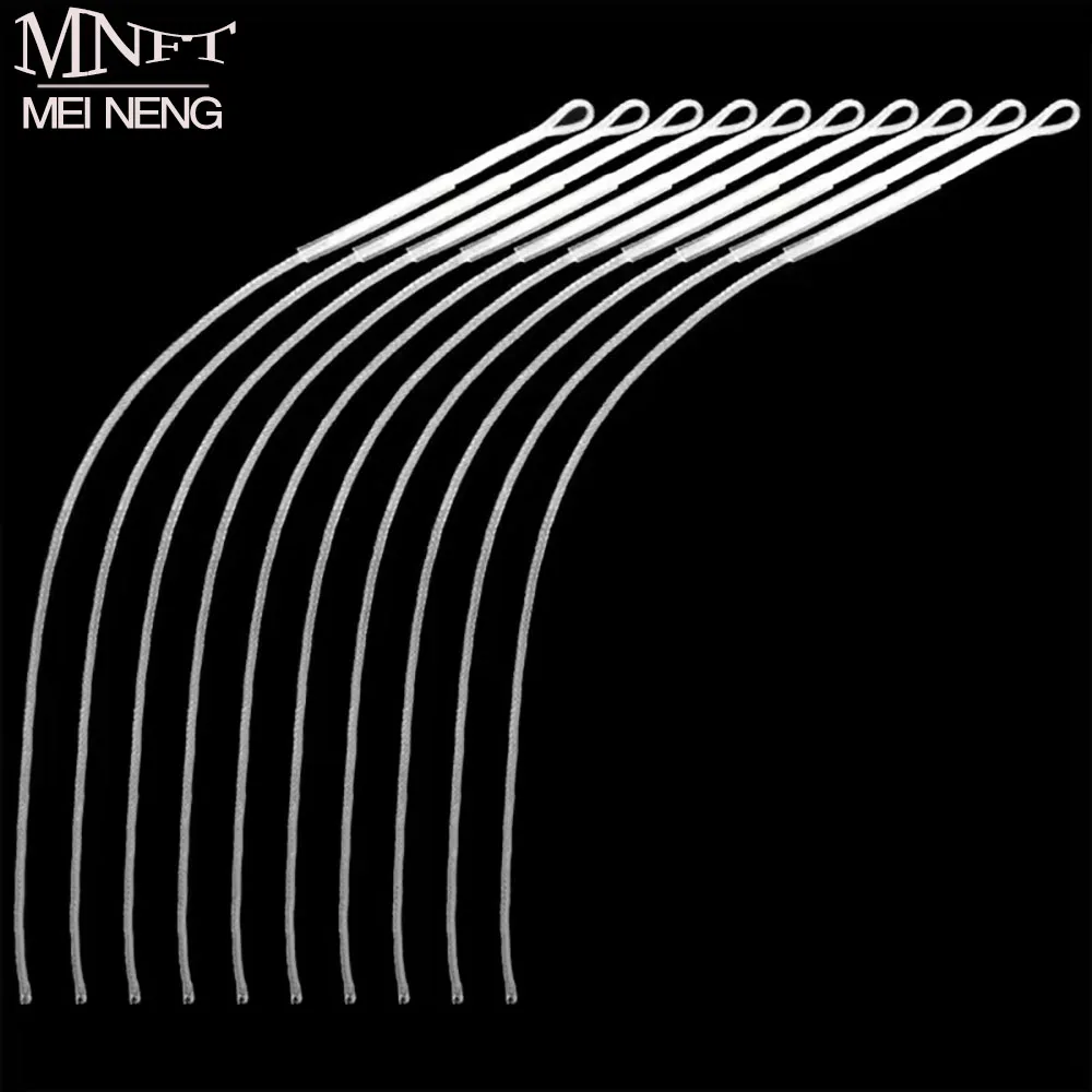 MNFT 10 Uds. Conector de bucle de sedal de pesca con mosca de alta resistencia 20LB/30LB/50LB bucles de líder trenzados de nailon para sedal de mosca