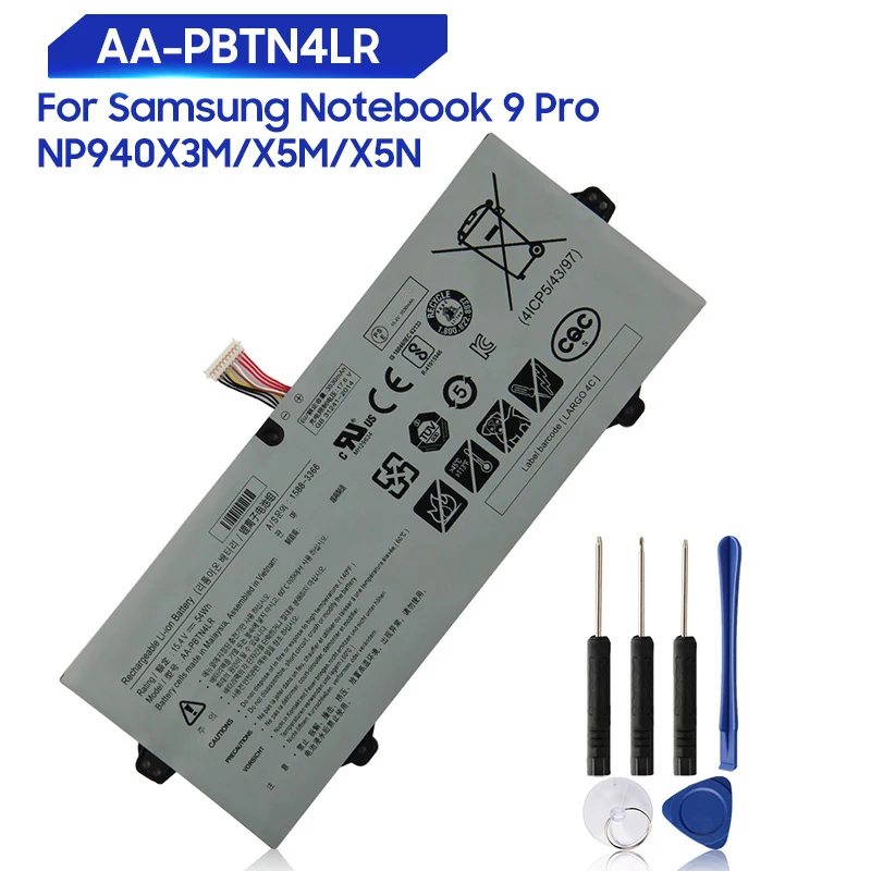 

Replacement Battery For Samsung Notebook 9 Pro NP940X3M X5M X5N NT950SBE AA-PBTN4LR BA43-00386A Loptop Battery 54Wh