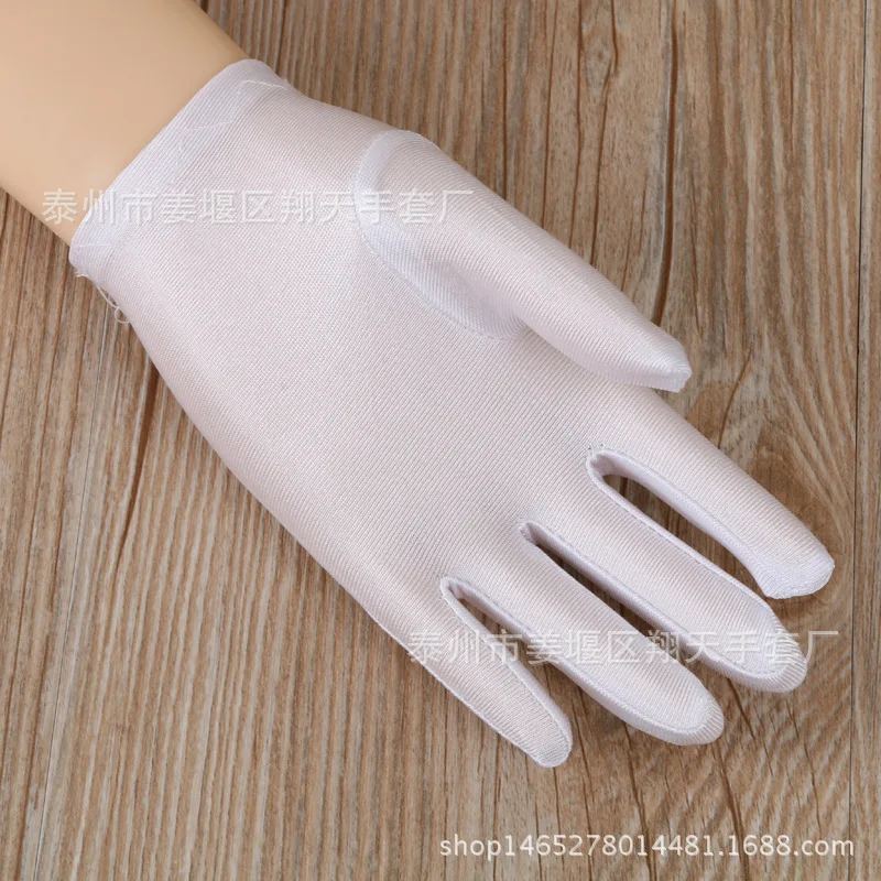 15-17cm Baby Performance White Gloves Children Etiquette Stage Spandex Jazz Dance Stock  Suitable Kindergartens Schools 10pair