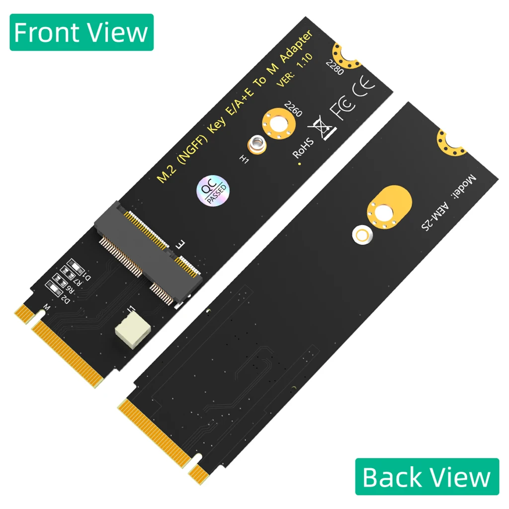 M.2 A+E Key WiFi/Bluetooth-compatible Card to M.2 Key M Adapter Card for Intel AX200/AX201/AX210 for M2 NGFF 2230/3030 Module