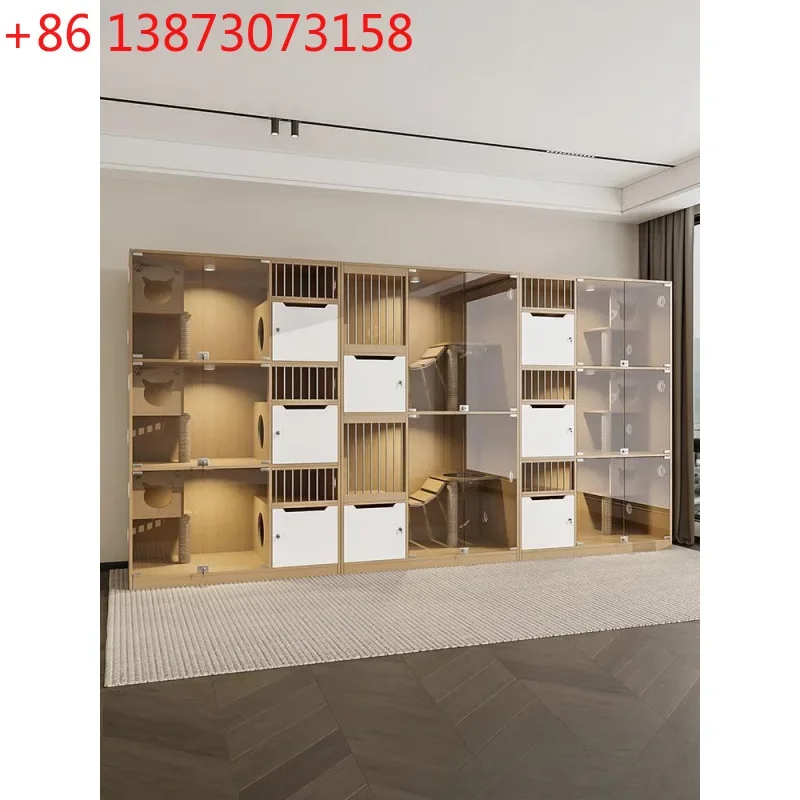 Wholesale Villa Cat House Cat House Pet Store Luxury Solid Wood Display Breeding  Cabinet Manufacturer