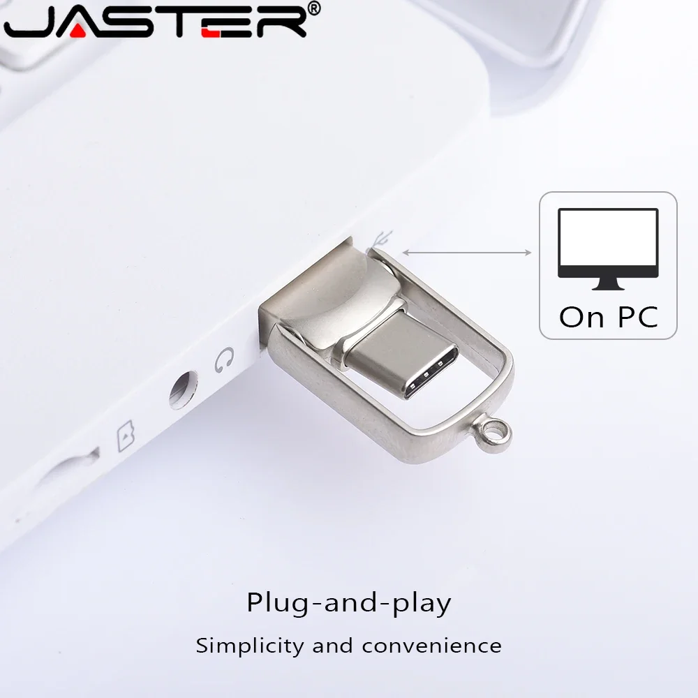 Mini Metal USB Flash Drive 128GB 64GB Type-C 2 in 1  Pen Drive 32GB 16GB 8GB 4GB Business Pen Drive Creative Gift Memory Stick
