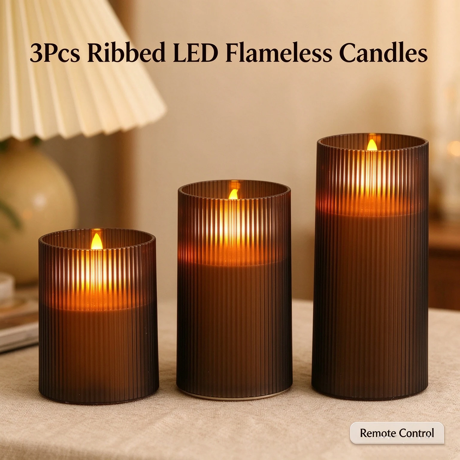 LED Flameless Candles Remote Timer Realistic Flickering Flame Battery Powered Acrylic Fake Candle Lamp Christmas Wedding Party