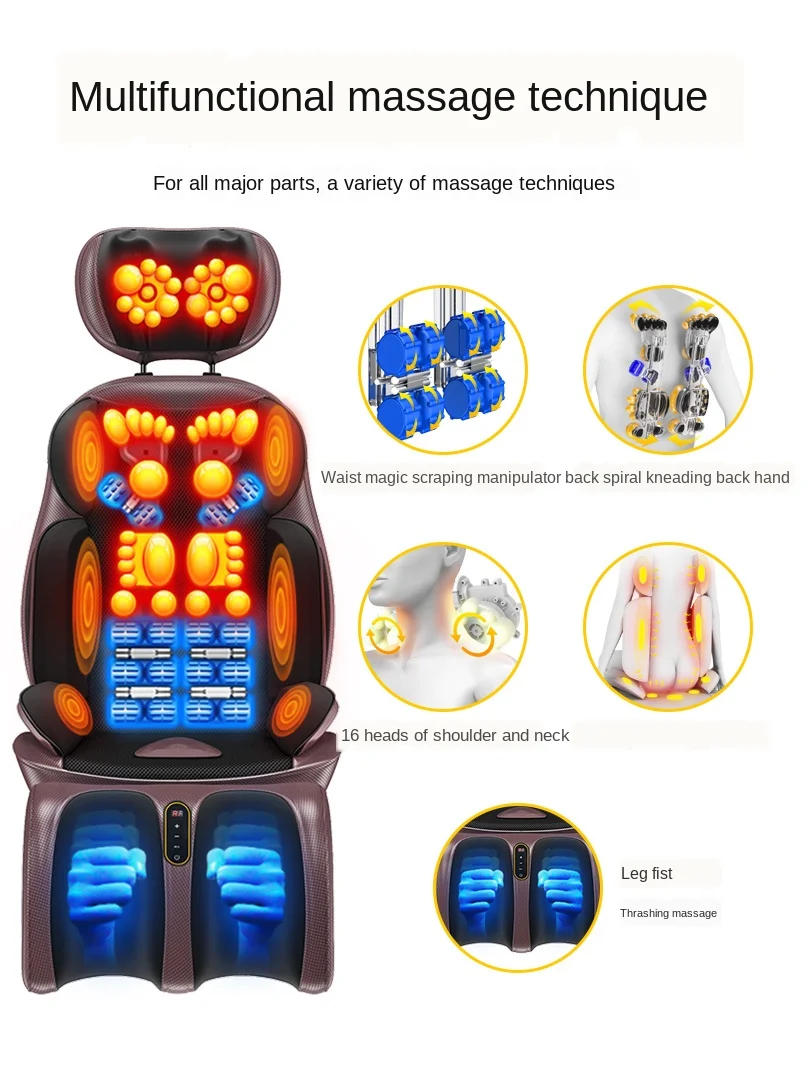 Shoulder Neck Massager Neck Waist Shoulder Back Multifunctional Neck and Shoulder Instrument Back Chair Cushion Backrest Cushion