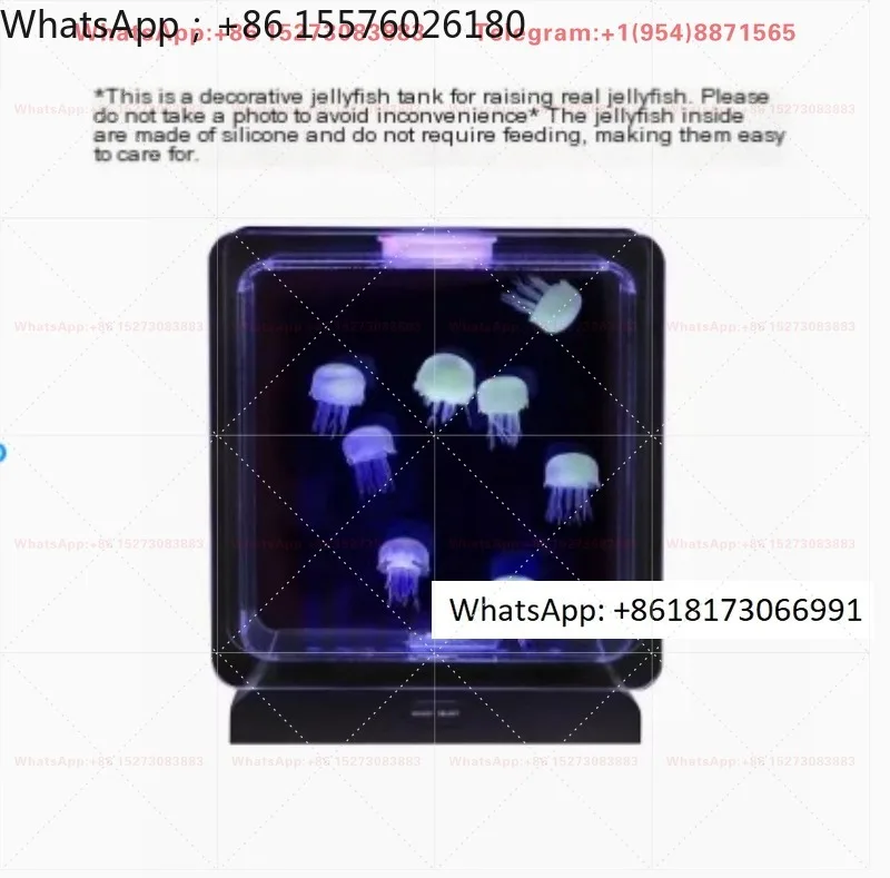 Color Changing Led Fish Tank Simulation Dynamic Jellyfish Aquarium Pet Creative Ambience Light Desktop Geomancy Decoration Gift