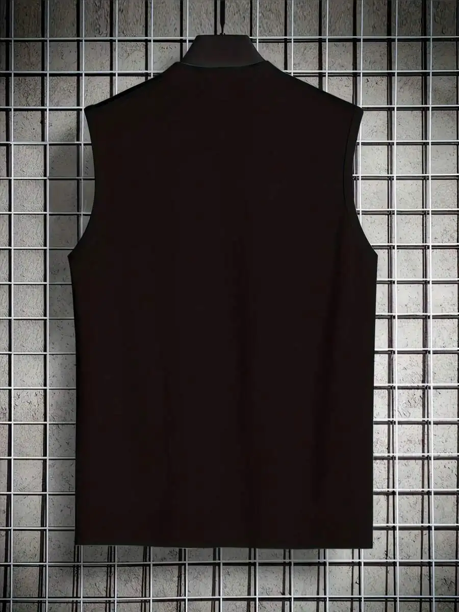 

Mens Sleeveless Tank Top With Graphic Print, Breathable Polyester Spandex For Summer Casual Wear