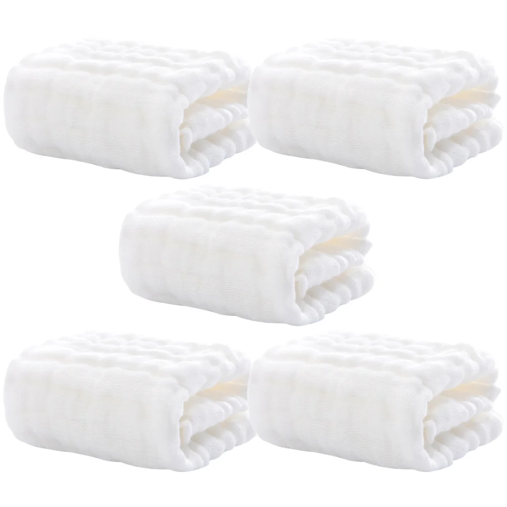 5 Pcs Girl Saliva Hand Towel Newborn Baby Bath Towels Muslin Washcloths Cotton Burping