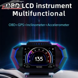 P24 OBD Car Smart Digital Speedometer GPS Head Up Display Overspeed Alarm Tachometer Water Temp Voltage On Board Computer