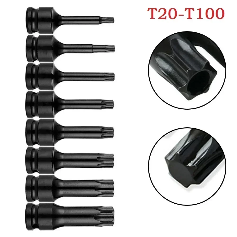 1 pz 1/2 pollici Torx Bit presa avvitatore ad aria punte adattatori T30 T40 T45 T50 T55 T60 T70 T80 T100 casa cacciavite strumenti