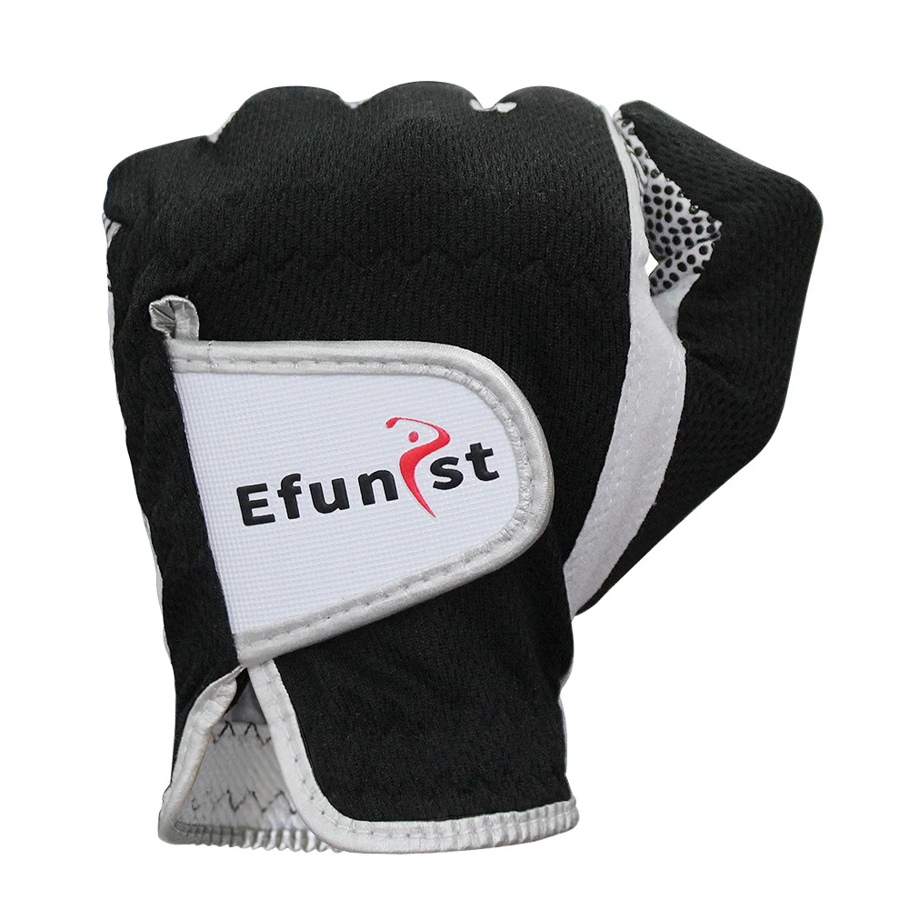 Pack 1 Pcs Efunist Golf Glove Men Left Hand Breathable Black 3D Performance Mesh Non-slip Micro Fiber Golf Gloves Mens Man