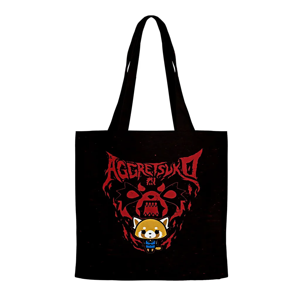 Aggretsuko Cartoon New Bag Shopping Bags Reusable Shoulder Shopper Bags Casual Handbag