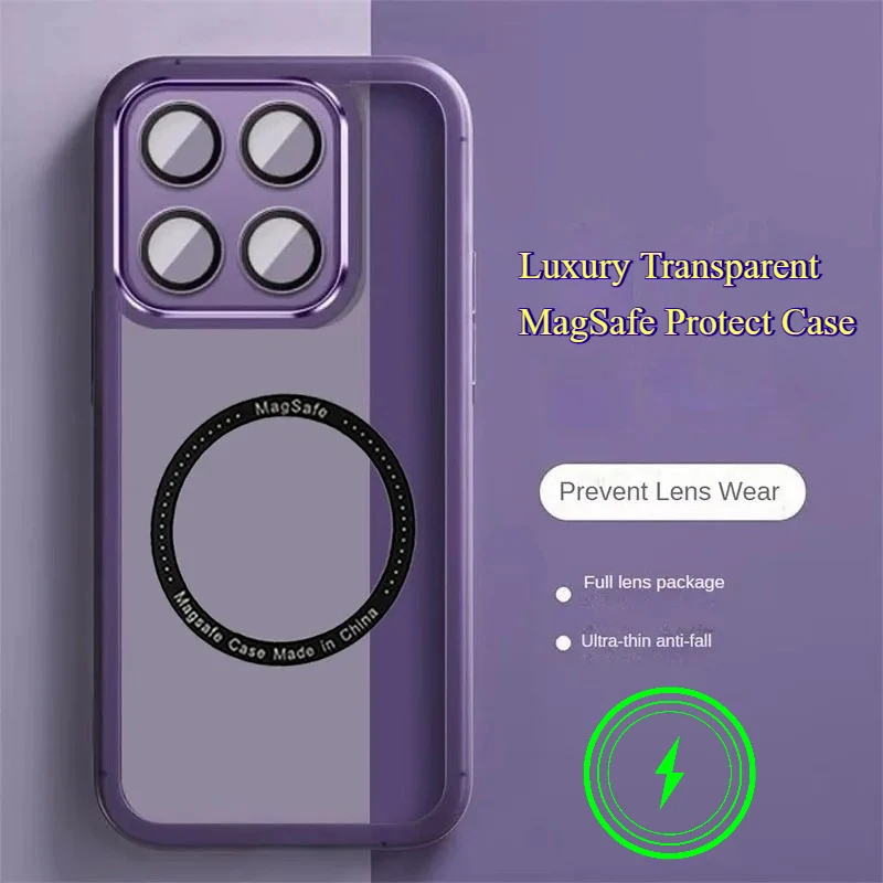 Luxury Transparent Magnetic Protect Case For MOTO G86 Power G56 G66J G66Y G85 G75 G45 G35 G15 G05 MagSafe TPU Protect Soft Cover