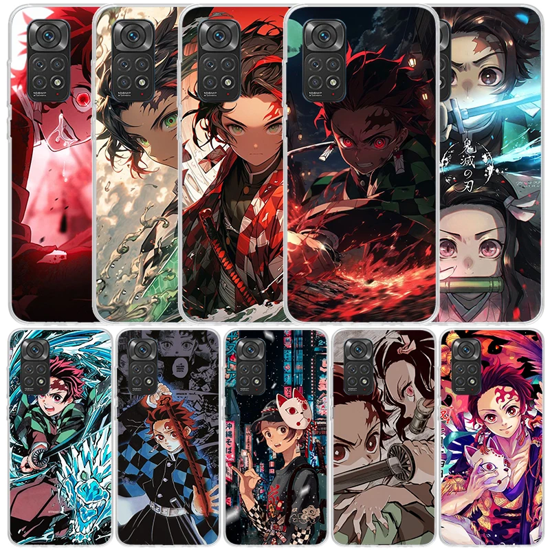 Tanjiro Demon Slayer Phone Case For Xiaomi Redmi Note 13 12S 12 11S 11 11T 11E Pro Plus 10S 10 9S 9 8T 8 7 + Soft TPU Back Cover