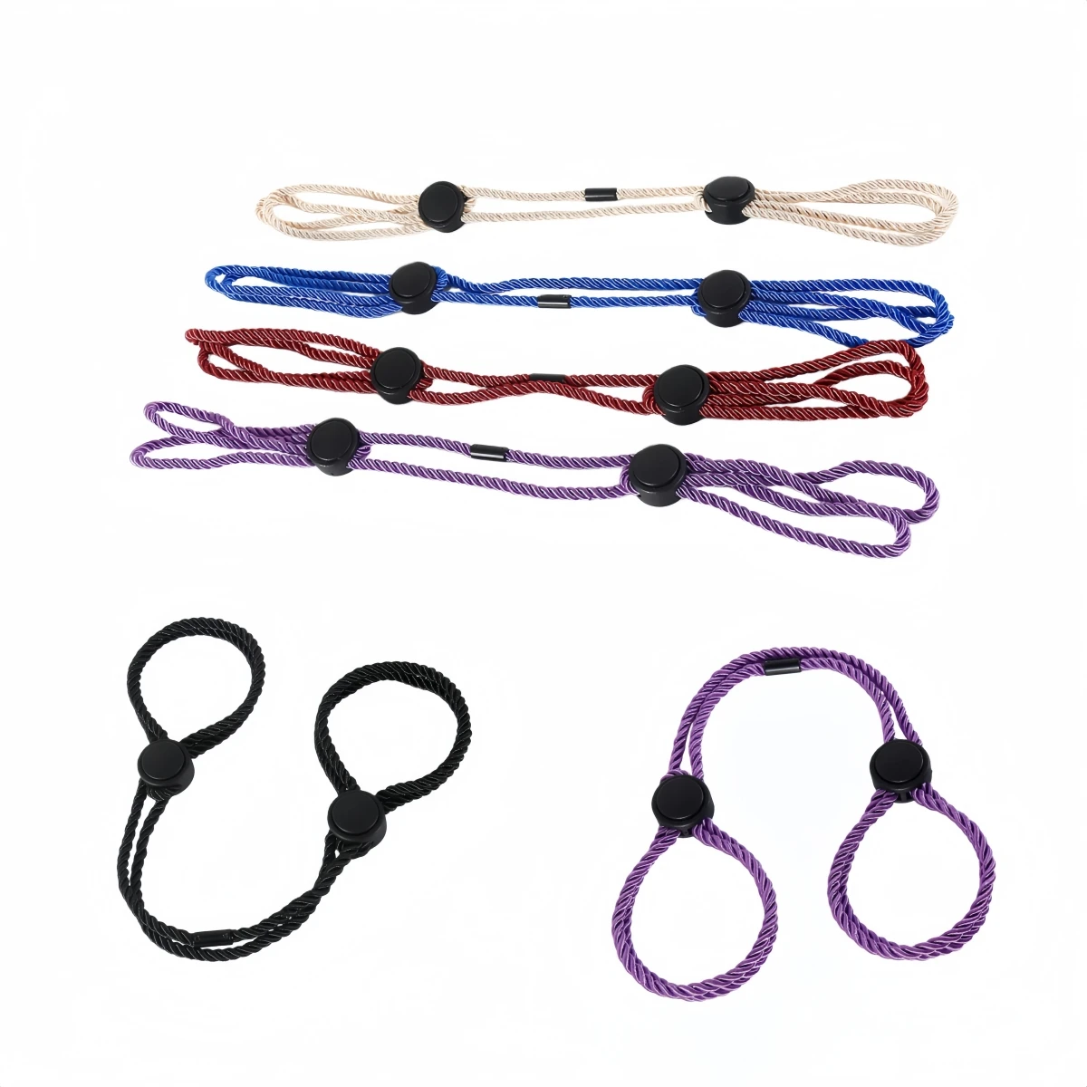 Algemas de corda de algodão fetiche para homens e mulheres e punhos de perna multifuncional adequado para festas de jogos escravo roleplay adereços de palco