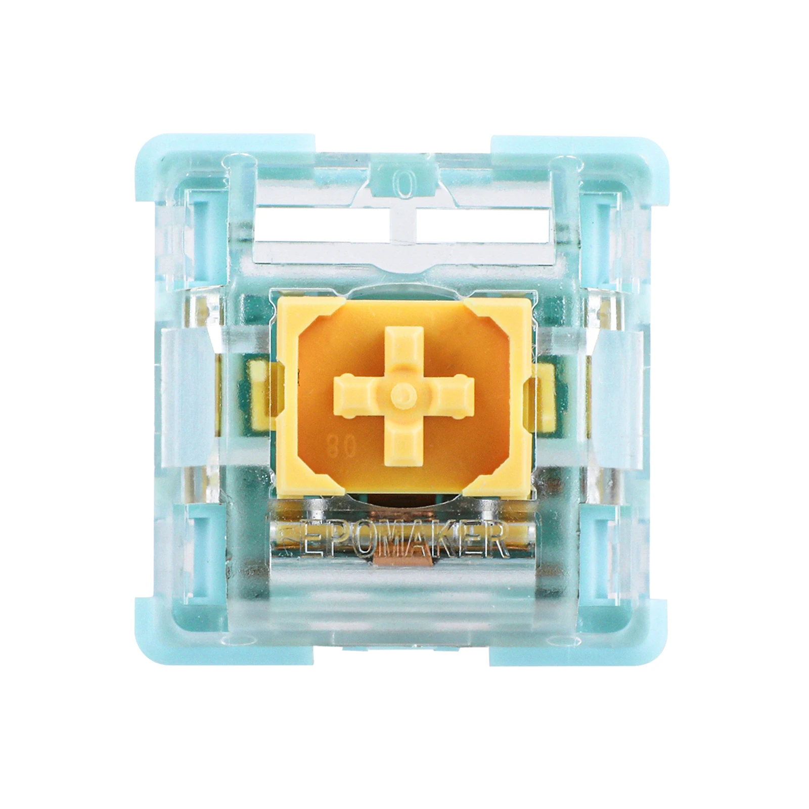35 Pieces EPOMAKER Sea Salt Silent V2 Switch POM Stem 5 Pins Silent Linear Switch Compatible with MX Keycaps