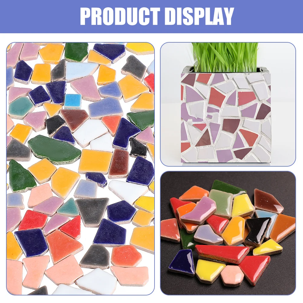 

400G Ceramic Mosaic Tile Irregular Shape DIY Home Decor Craft Tiles for Jewelry Boxes Picture Frame Mosaic
