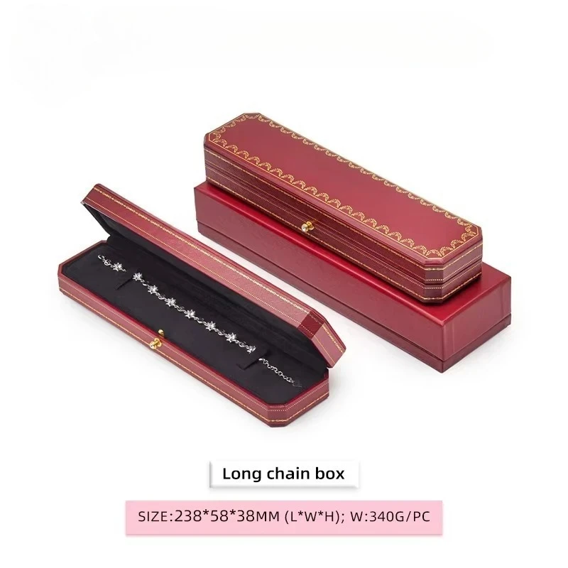 (5pcs) (Ca figure) Red Octagonal Diamond Studded Snap Ring Box, Ring Packaging Box, Wedding Ring Box