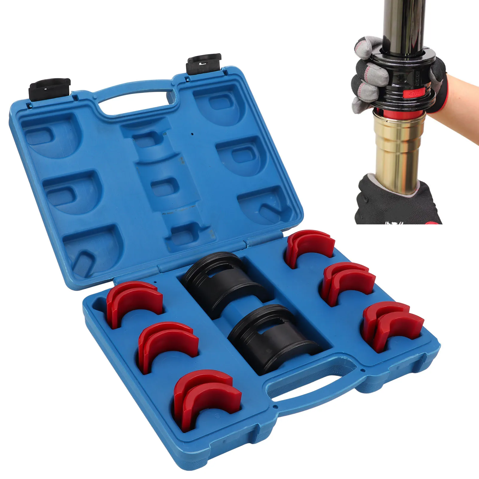 مجموعة أدوات تثبيت شوكة للدراجات النارية ، فولاذ كربون ، سائق شوكة أمامية ، شاملة للدراجات النارية ، 35 إلى 50 بوصة