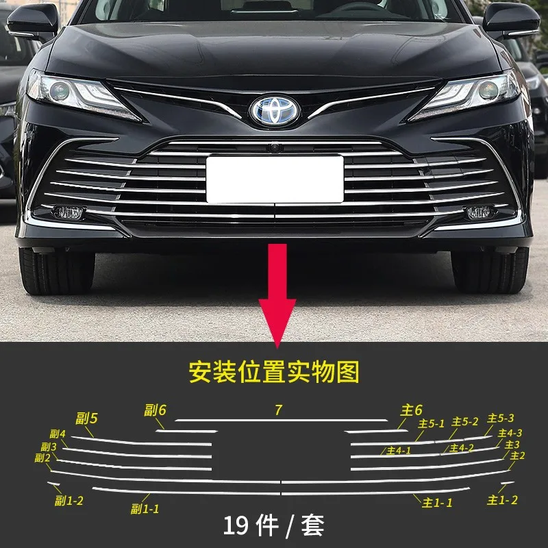 

Car Accessories For Toyota Camry 2021 2022 2023 High quality Metal Front Grille Around Trim Racing Grills Trim Car styling