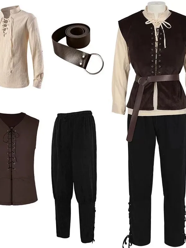 

Мужской средневековый готический викторианский комплект для косплея Jaet And irt от Eununa, Новое поступление на весну и осень, полиэфирное волокно 00%