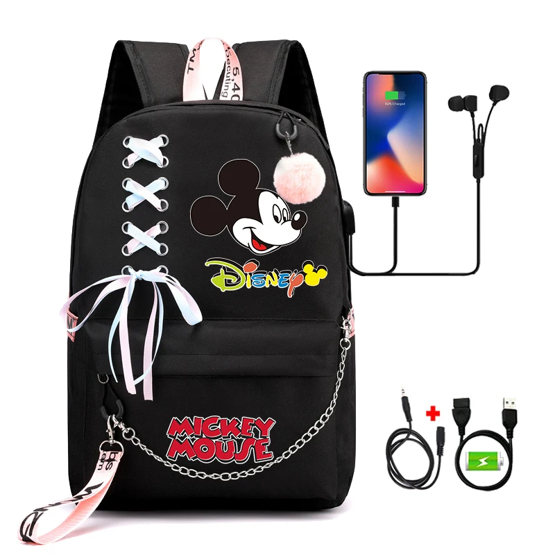 

Disney Mickey Mouse Backpacks Women Rucksack for Girl Student Teenager Children Knapsack Schoolbag Cartoon Bookbag Travel Bags