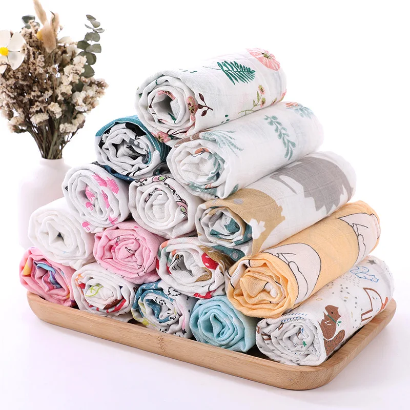 60x60cm Newborn Baby Musilin Blanket Ultra Soft Bamboo Baby Swaddle Blankets Skin Friendly Muslin Diaper Baby Burping Cloths