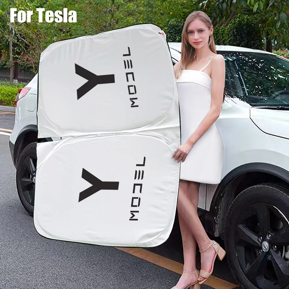 Per Tesla Model Y 3 2017 2018 -2022 parabrezza per auto protezione solare finestra parasole protezione solare visiera parasole protezione dai raggi