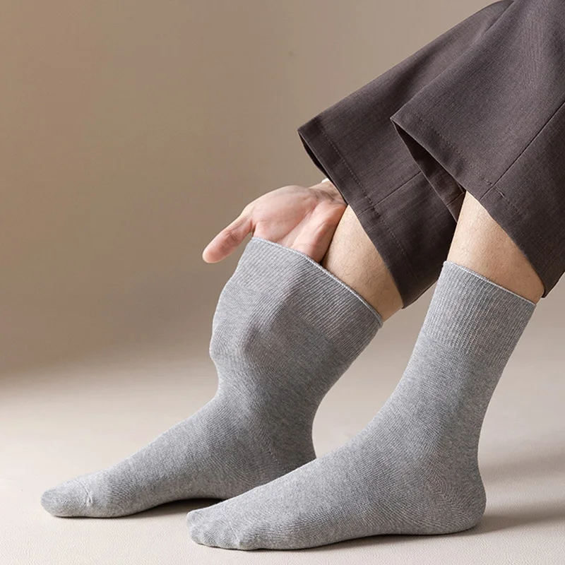 3 Pairs Loose Mouth Men\'s Socks Large Plus Big Size 48,49,50 Old Men Diabetic Socks Prevent Varicose Veins For Diabetes Patients