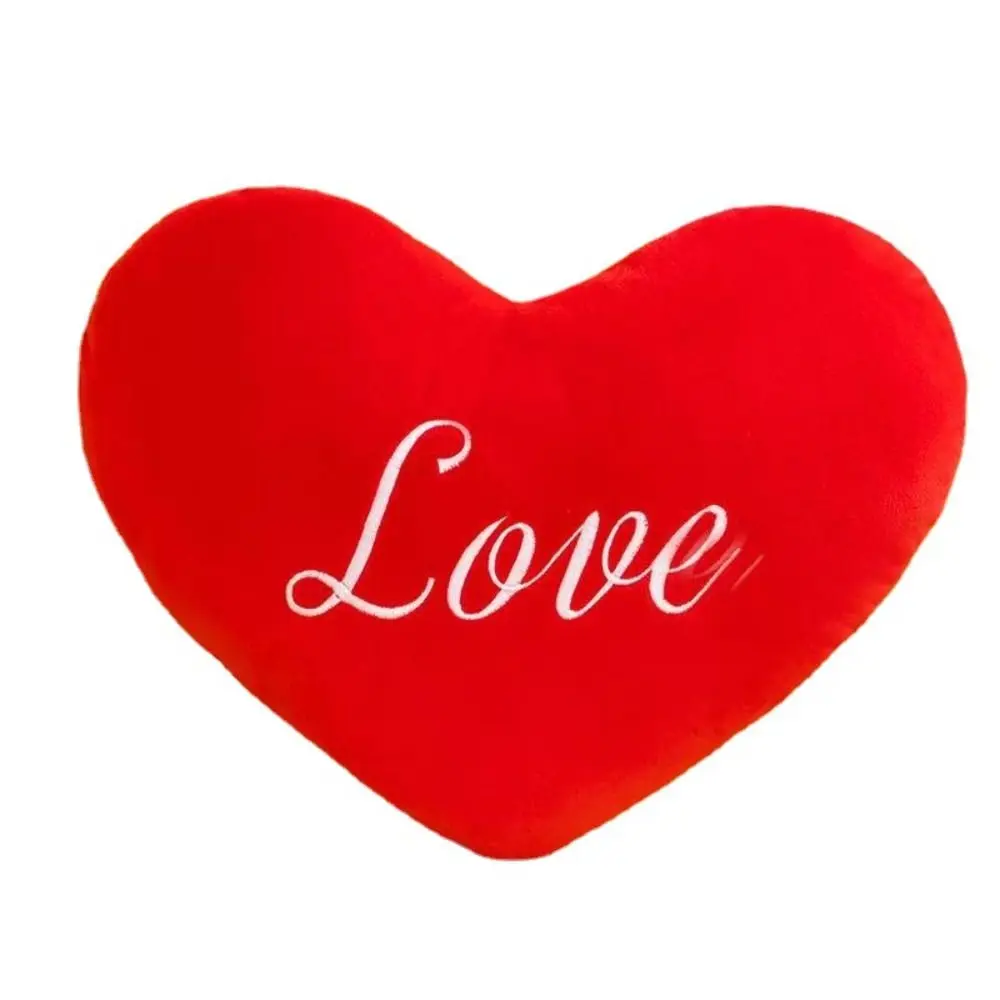 New Heart Shape Heart Plush Pillow Valentines Day Home Decorative Soft Pillow Red Color Pink Color Stuffed Pillow