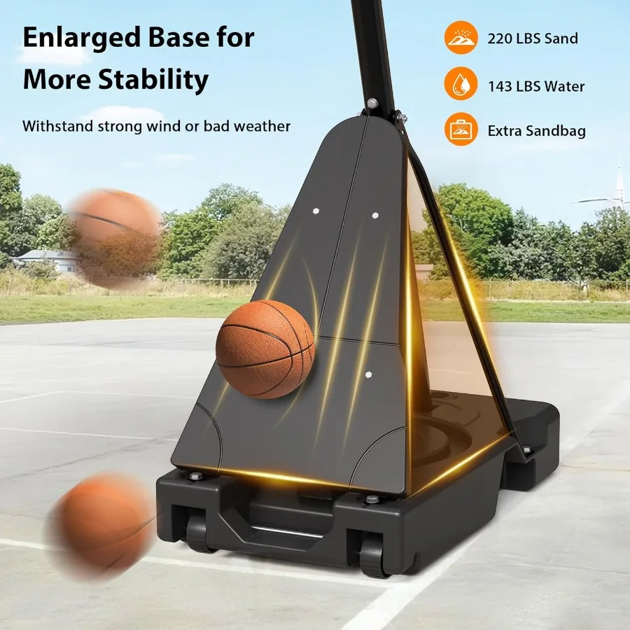 طوق كرة السلة في الهواء الطلق مع لوحة خلفية مقاومة للكسر مقاس 44/54 بوصة للممر السكني أو ساحة ارتفاع قابل للتعديل من 5.25 إلى