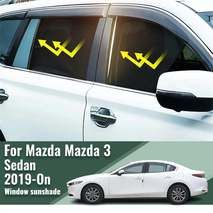 For Mazda 3 Sedan M3 2019-2023 2024 Magnetic Car Sunshade Customized Side Window Curtain Sun Shield Visor Front Windshield