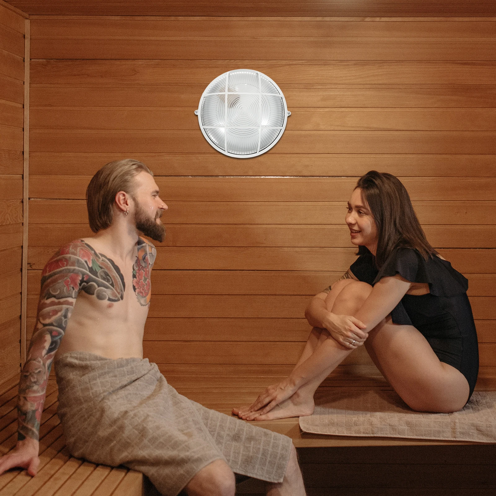 

Sauna Room Lamp No Bulb Well Lighting Steam Room Wall Mounted Stainless Steel Plastic Corridor Waterproof Anti Moisture Outdoor