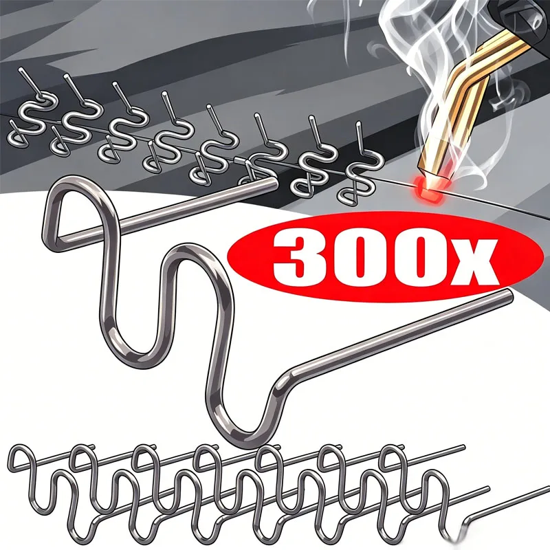 Auto Bumper Repair Pre Wave Welding Hot Stapler 0.8mm Car Staples 300pcs Welding Rods Hot Staple Repair Machine Plastic