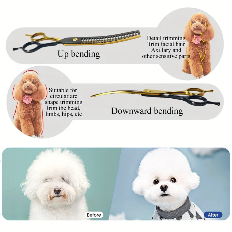 7.5'' Curved Scissors Professional Dog Grooming , pet grooming Scissor