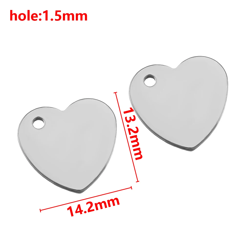 50 Stück Edelstahl Love Single Hole Anhänger für DIY Halskette Ohrringe Schmuckherstellung Pet Tag Anhänger Herstellung